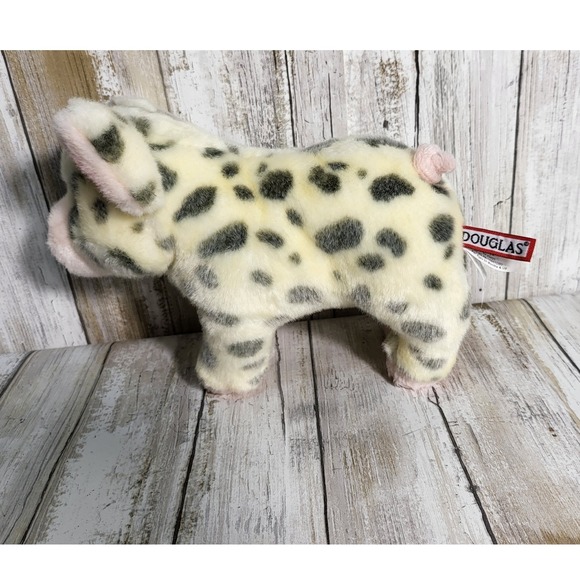 Douglas Cuddle Toys Plush Pig Spotted Black Gray Cream Stuffed Animal‎ Toy - Picture 6 of 9